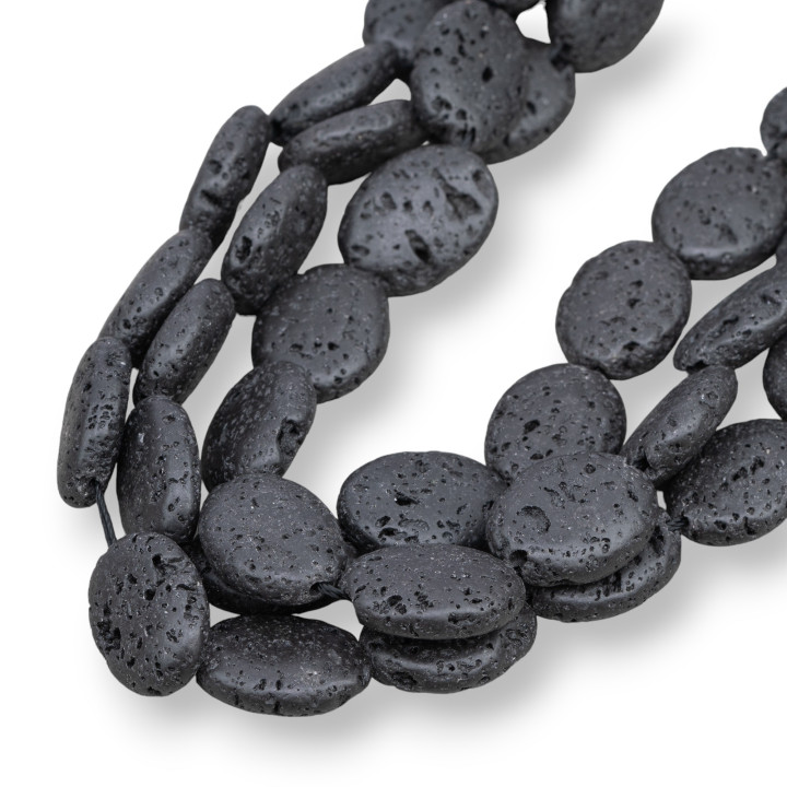 Piedra Lava Ovalada Plana 15x20mm