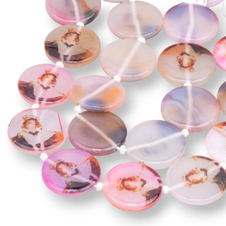 Flat Round Pantographed Agate 30mm