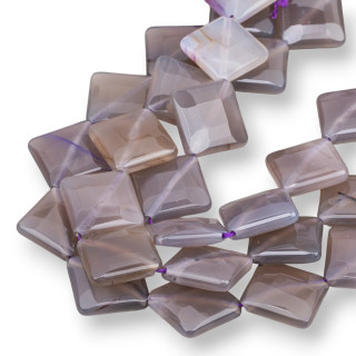 Striped Agate Flat Faceted Rhombus 25mm