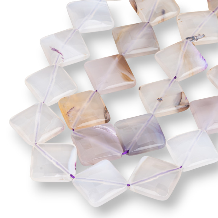 Ágata Rayada Rombo Plano Facetado 25mm Transparente