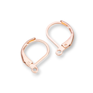 Bases for Earrings French Closed Hooks in 316 Steel 10x15mm 25 Pairs Rose Gold