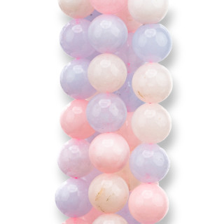 Giada Giadeite Colorata Linea Economica Tondo Liscio 10mm Berillo Mix Pieno