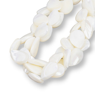 Nacre Blanche Gouttes Plates 18x25mm