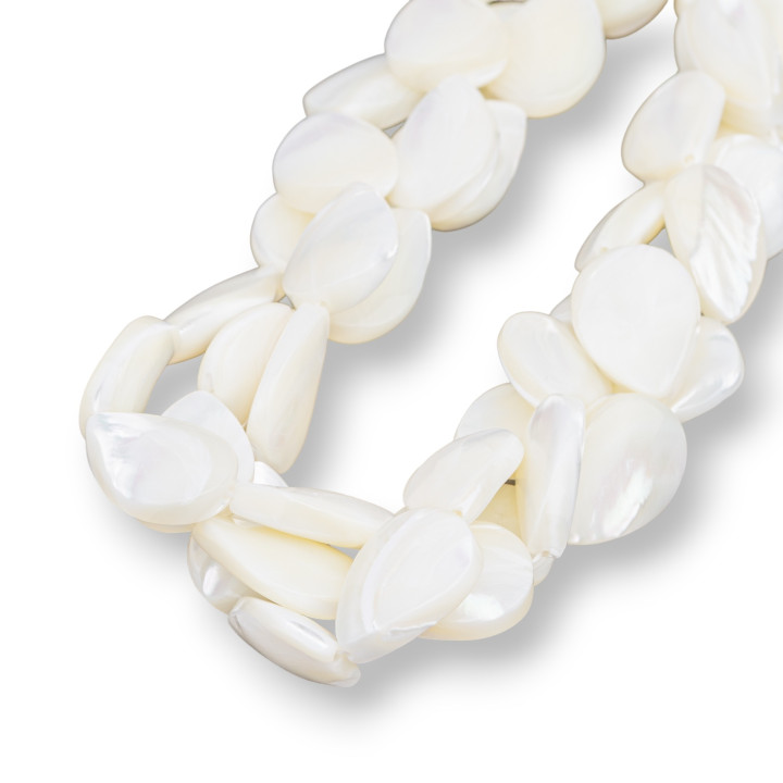 Nacre Blanche Gouttes Plates 20x30mm