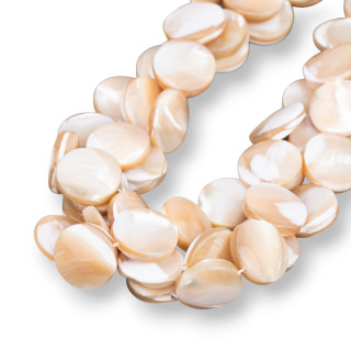 Mother of Pearl Cappuccino Στρογγυλό Flat Smooth 20mm