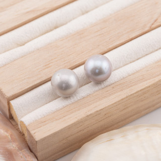 River Pearls 1 Trou Rond (AAAA) 10,5-11mm 1 Paire Gris