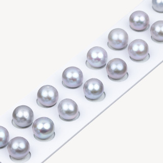 River Pearls 1 Agujero Redondo (AAAA) 10.5-11mm 10 Pares Gris