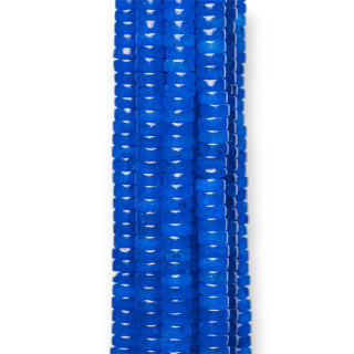 Rondelle Tubular Liso Jade Azul Eléctrico 6x2mm