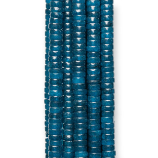 Teal Blue Jade Smooth Tubular Washers 6x2mm