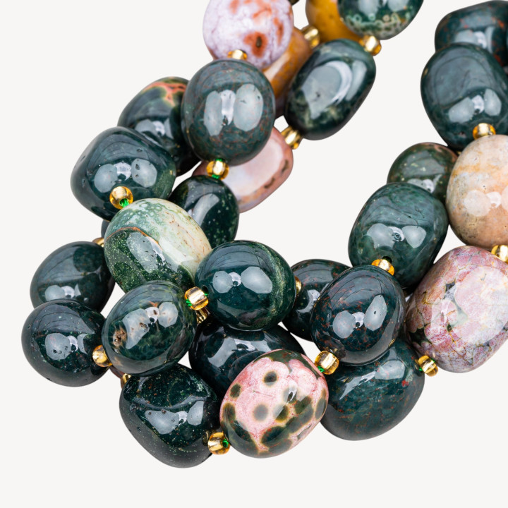 Agate Indienne Pierre Roulée 8-14x14-16mm