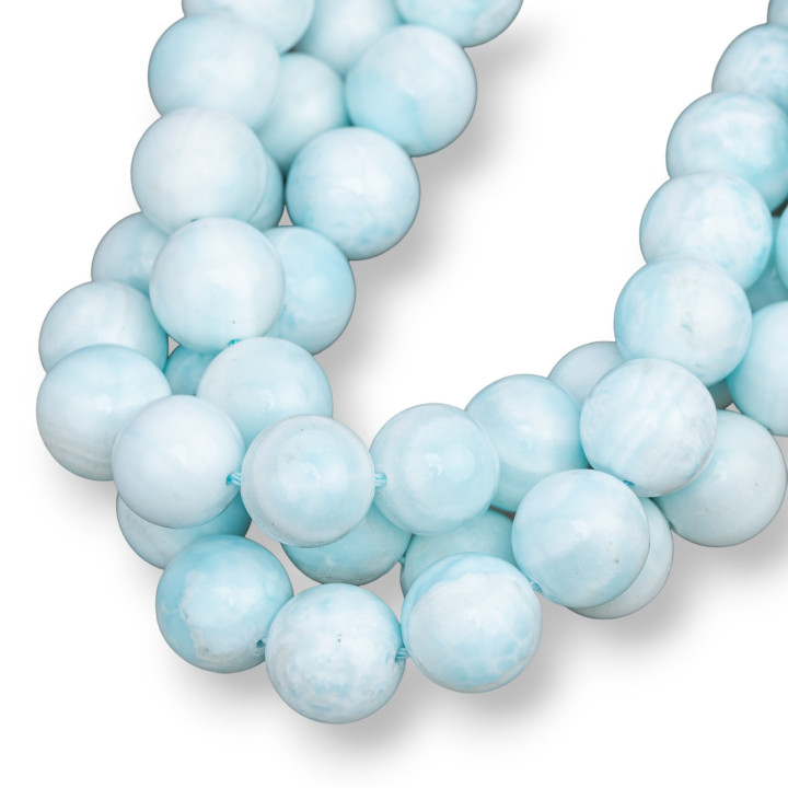 Larimar Weiß Rund Glatt 12mm