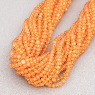 Quarzo Citrino Rinforzato Perlina Tonda Sfaccettata Diamond Cut 2,5mm