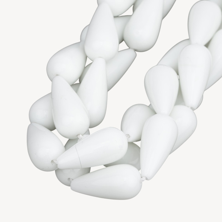 Gotas Ágata Blanca Liso 12x25mm