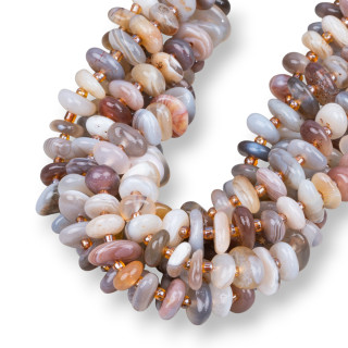 Botswana Agate Rondelle Irregular Tumbled Stone 8-11mm