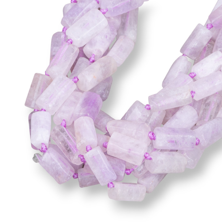 Cilindro De Piedra Irregular Amatista Lavanda 6-8x9-12mm