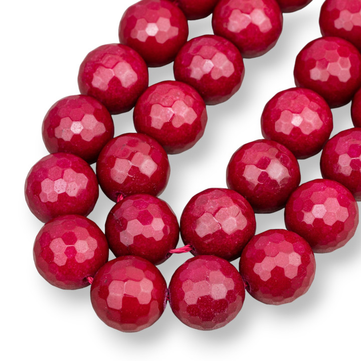 Giada Rubellite Perlina Tonda Sfaccettata 18mm