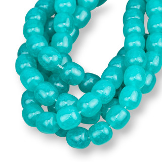 Turquoise Jade Smooth Barrel 10x10mm Transparent