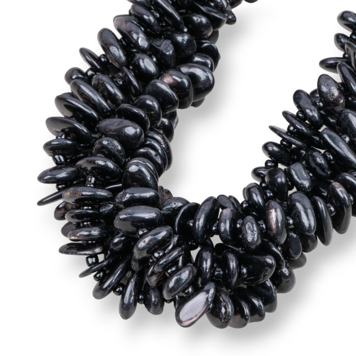 Obsidian getrommelt unregelmäßiger Stein Rondelle 8-11mm