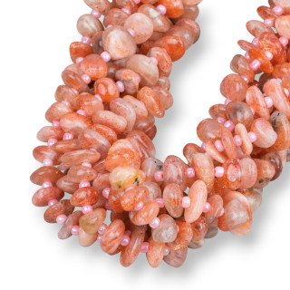 Pietra Del Sole Or Rondelle Pierre Irrégulière Roulée 8-11mm