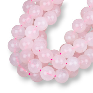 Quartz Rose Rond Lisse 14mm Transparent