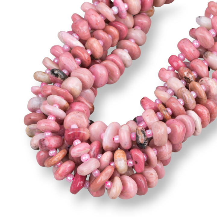 Rodonita Rondelle Piedra Irregular Tumbled 9-13mm