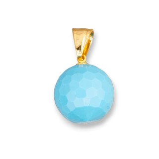 Pendentif Acier Avec Sphère Pierre Dure 18x32mm