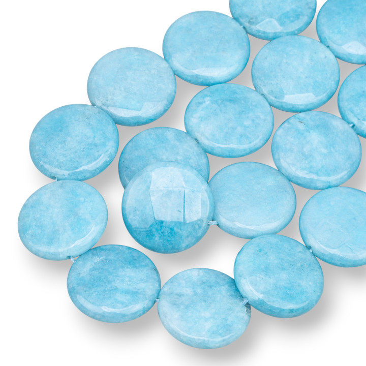 Angelite Round Flat Faceted 20mm