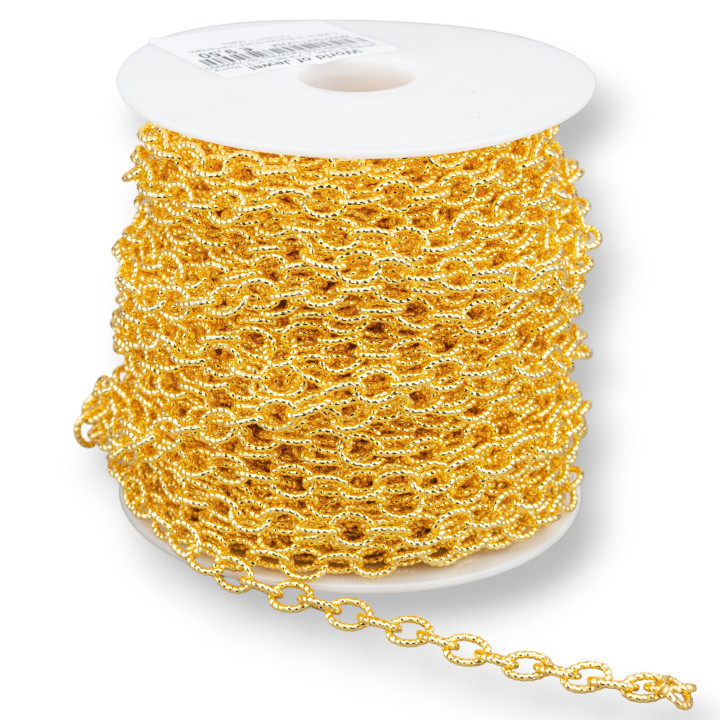 Catena A Metraggio Di Ottone Ovale Diamantato 7x10mm 1 Metro