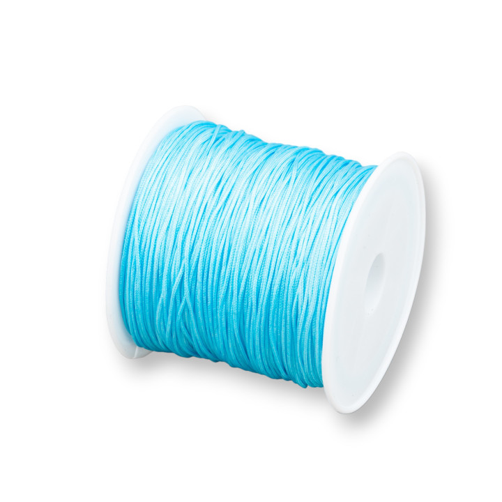 Nylon Jewelry Thread Chinese Knotting Cord 0.8mm 40 Meters Light Blue