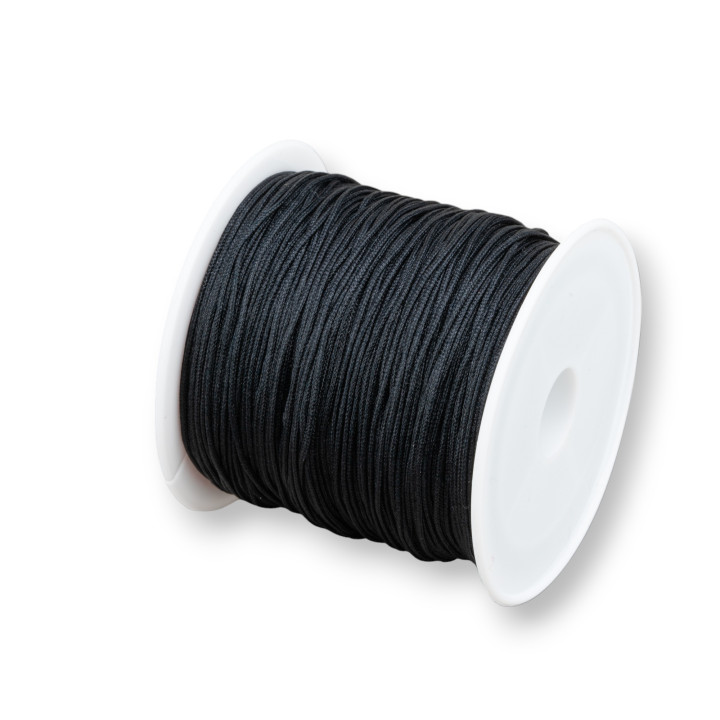Nylon Jewelry Thread Chinese Knotting Cord 0.8mm 40 Meters Black
