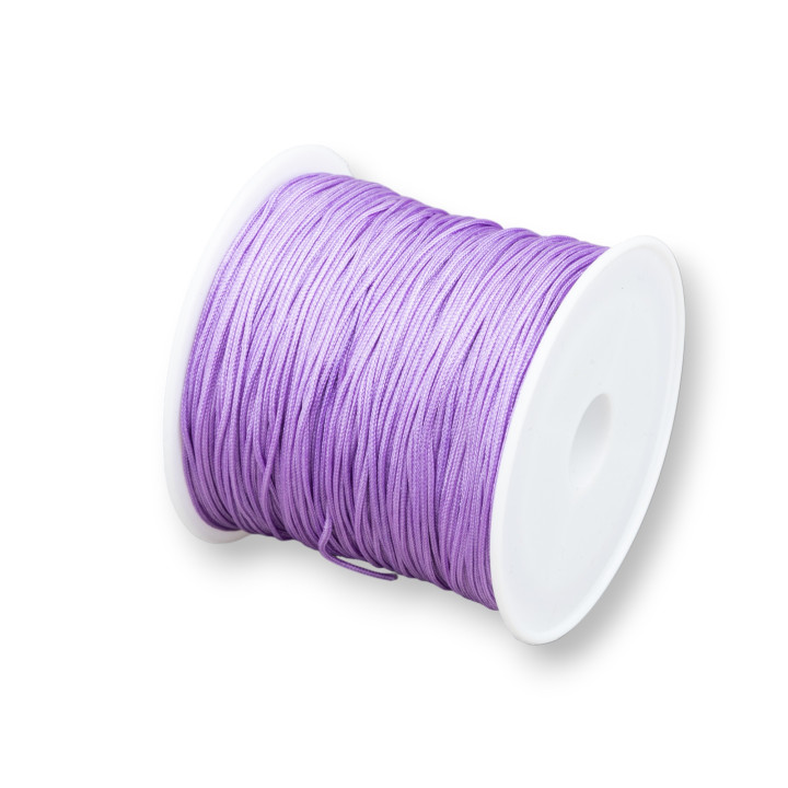 Hilo de nailon para joyería, cordón chino para anudar, 1mm, 25 metros, lavanda