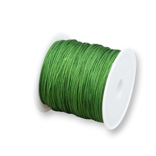 Hilo de nailon para joyería, cordón de anudado chino, 1mm, 25 metros, verde