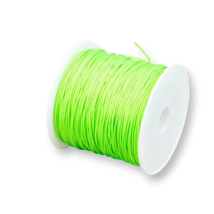 Fil à Bijoux Nylon Cordon à Nouer Chinois 1mm 25 Mètres Vert Fluo