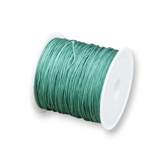Hilo de nailon para joyería, cordón chino para anudar, 1mm, 25 metros, verde petróleo
