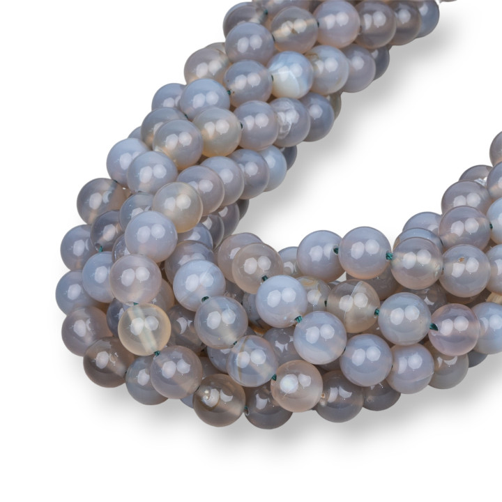 Agate Grise Ronde Lisse 08mm