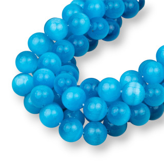 Smooth Round Light Blue Cat's Eye 12mm