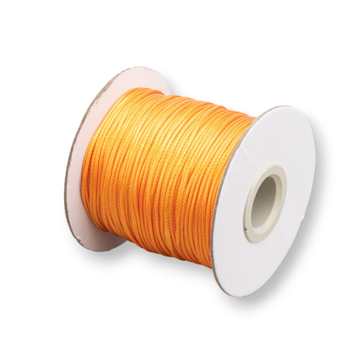 Cordone Cordoncino In Cotone Cerato 1,0mm 100mt Arancio Chiaro