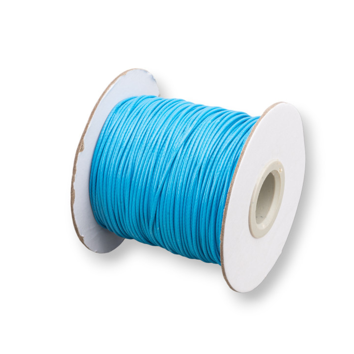 Waxed Cotton Cord 1.0mm 80m Light Blue