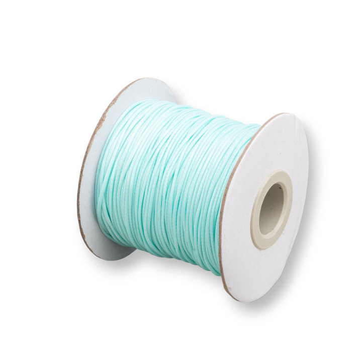 Cordone Cordoncino In Cotone Cerato 1,0mm 100mt Celeste Acqua