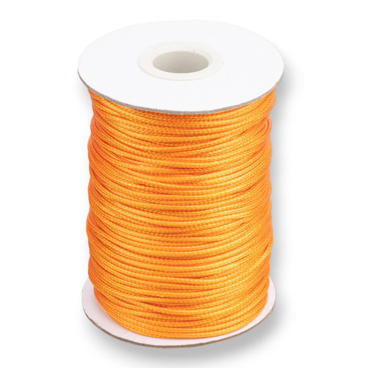 Cordone Cordoncino In Cotone Cerato 1,5mm 80 Metri Arancio Chiaro