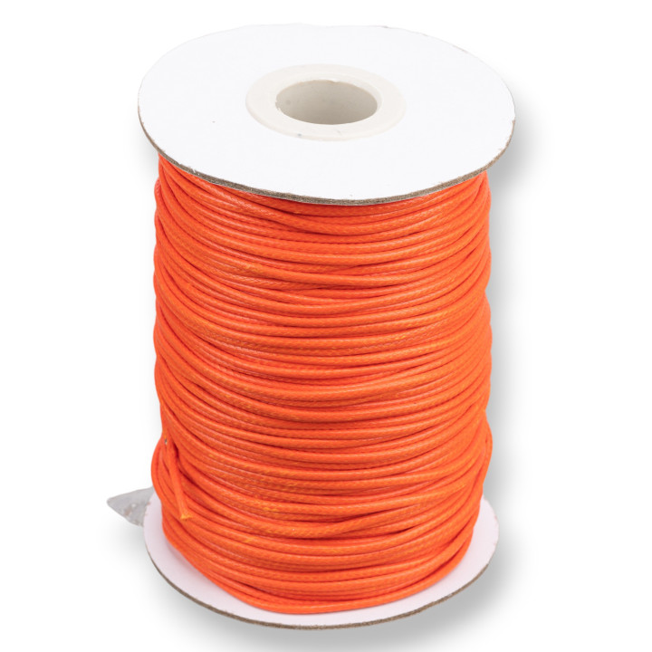 Cordone Cordoncino In Cotone Cerato 1,5mm 80 Metri Arancio Intenso