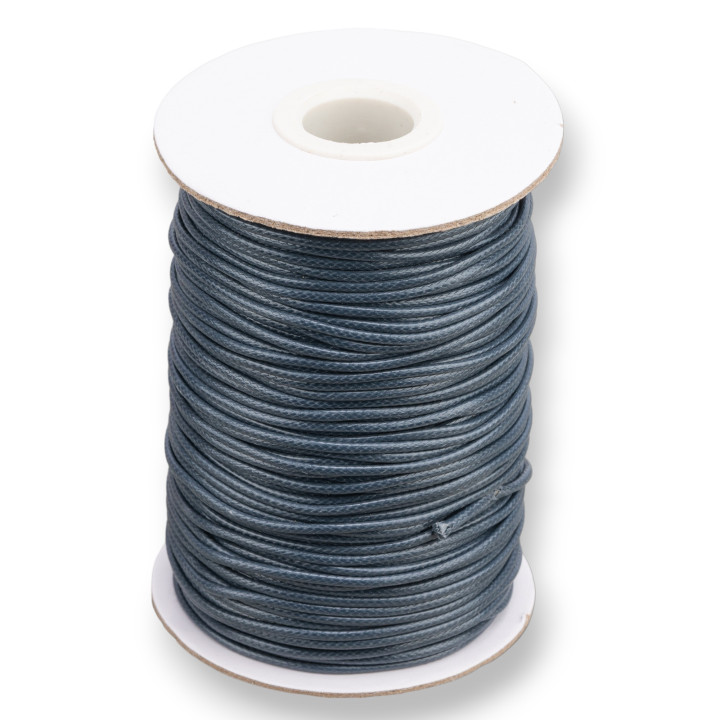 Cordone Cordoncino In Cotone Cerato 1,5mm 100mt Grigio Scuro