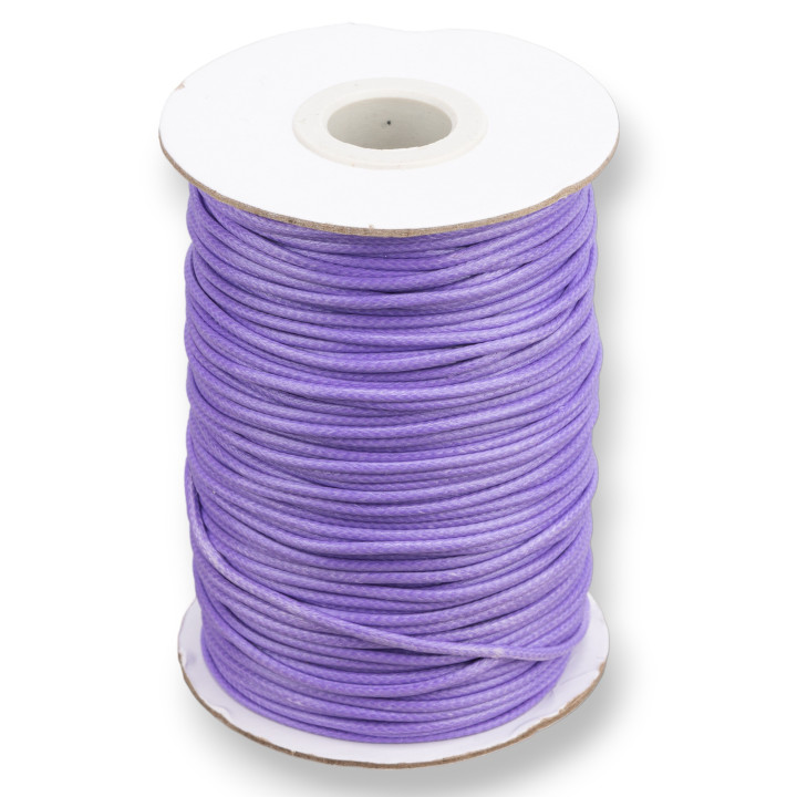 Cordone Cordoncino In Cotone Cerato 1,5mm 80 Metri Lavanda