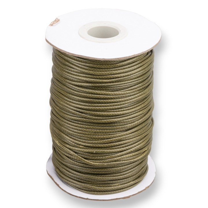 Κερωμένο βαμβακερό κορδόνι 1,5mm 80m Forest Green