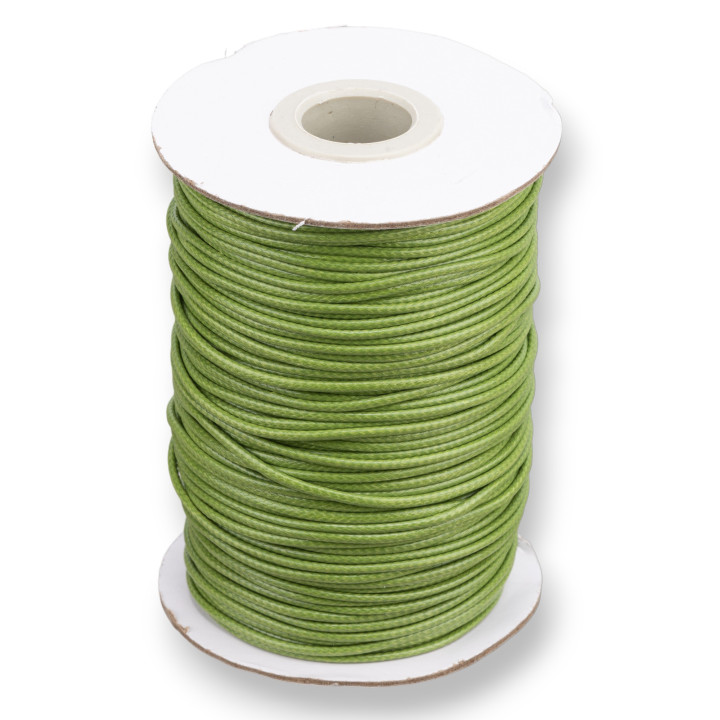 Cordone Cordoncino In Cotone Cerato 1,5mm 80 Metri Verde Militare Chiaro