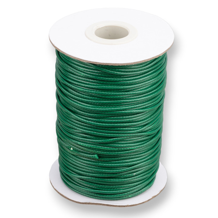 Cordone Cordoncino In Cotone Cerato 1,5mm 100mt Verde Smeraldo