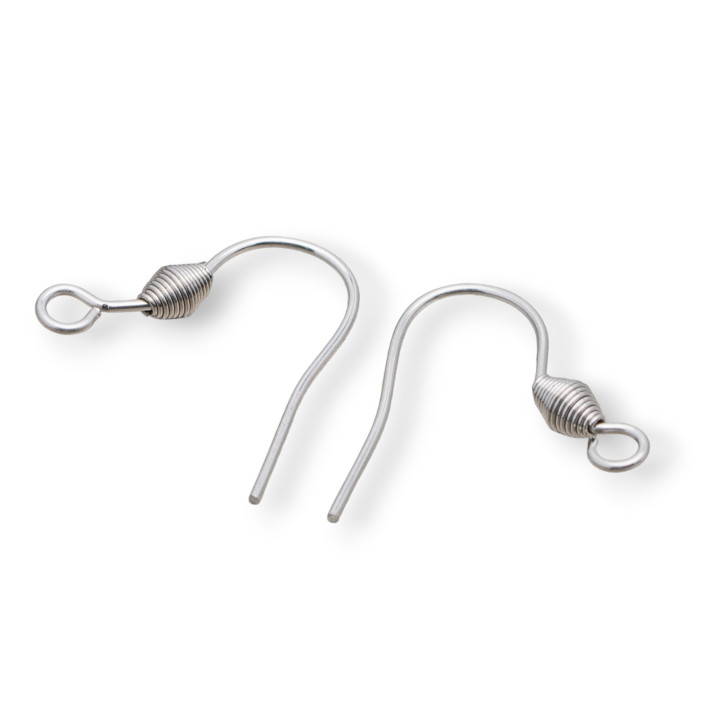 Base Para Aretes De Ganchos De Acero 316L Con Espiral 100 Pares