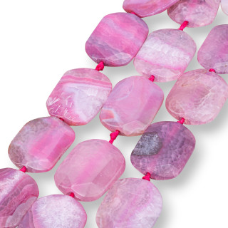 Ακανόνιστος Ριγέ Αχάτης Επίπεδος 30x40mm Φούξια