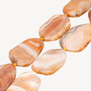 Agate Rayée Plaque à Facettes Irrégulière 40x55mm Orange