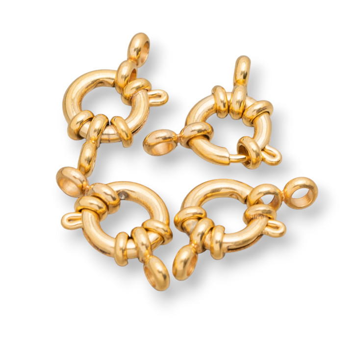 Cierres Anillo De Resorte De Acero 12mm 7pcs Chapado En Oro